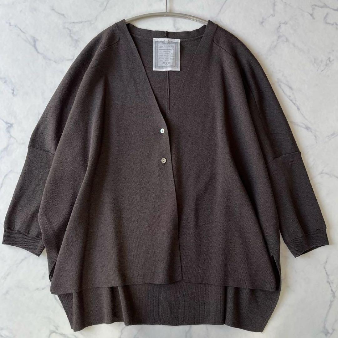 【美品✨】BEARDSLEY サラッとカーディガン　ダークグレー