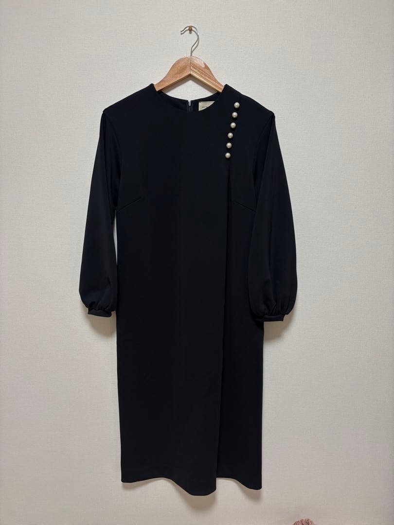 極美品UNITED ARROWS SPONGYワンピース ネイビー 36 パール