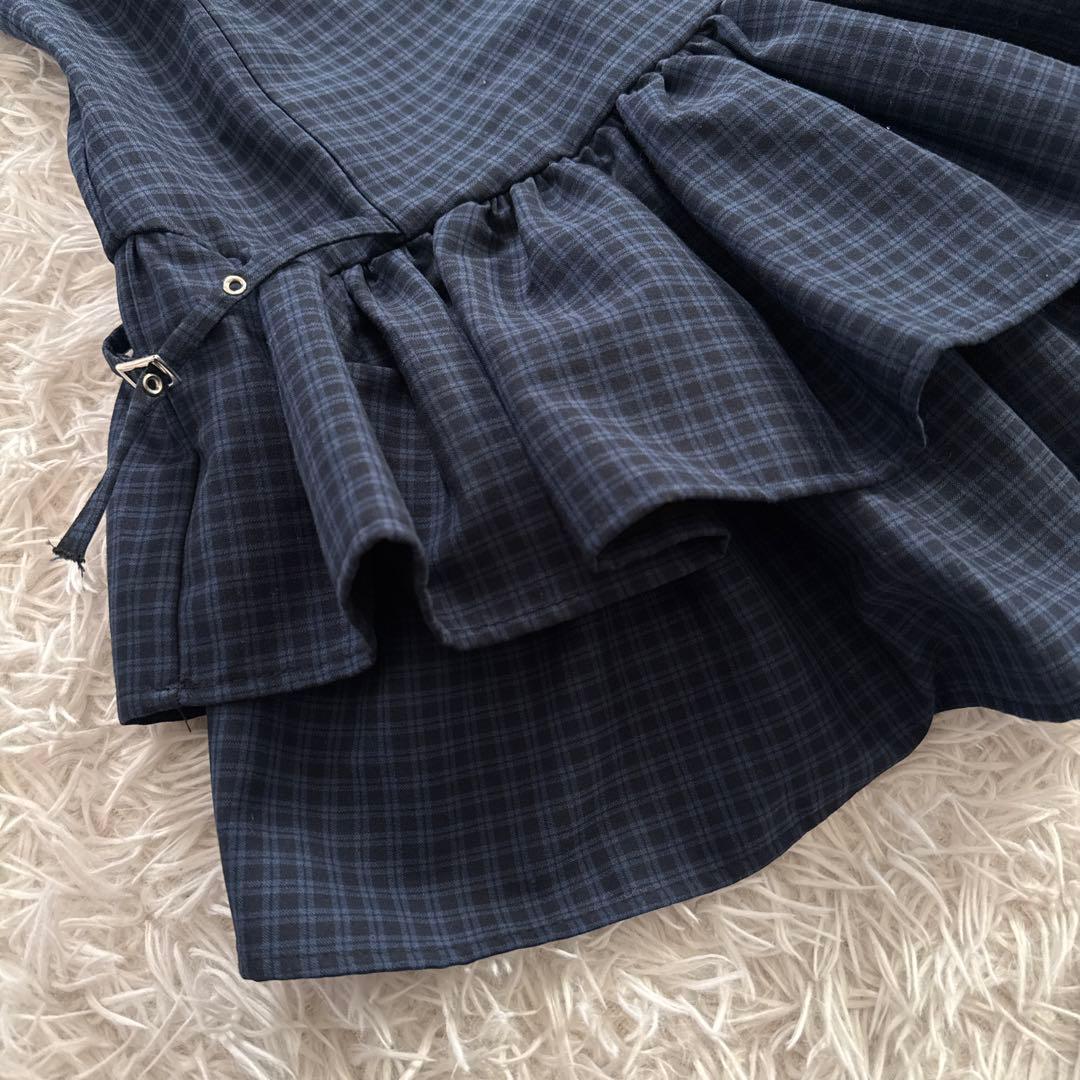 最終値下☆新品タグ付☆ Zara フリル付きチェック柄ショートワンピース