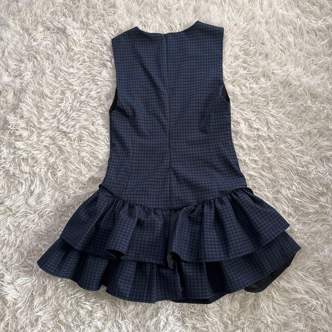 最終値下☆新品タグ付☆ Zara フリル付きチェック柄ショートワンピース