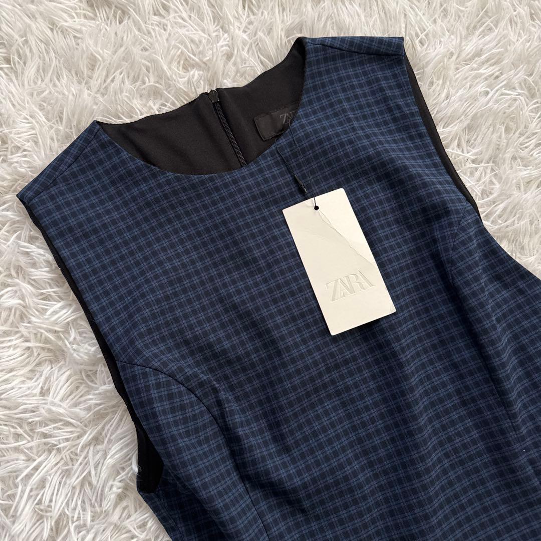 最終値下☆新品タグ付☆ Zara フリル付きチェック柄ショートワンピース
