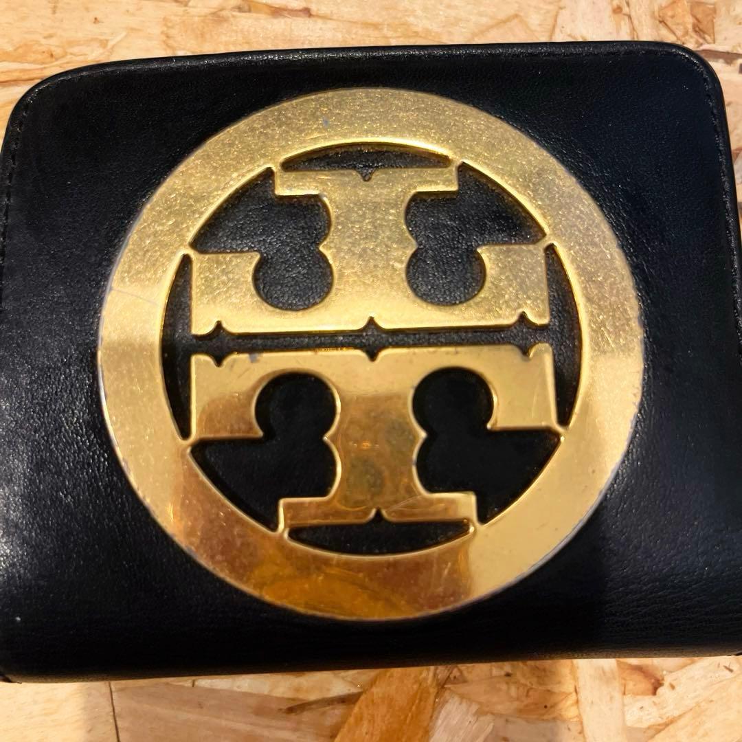 ［値下げ］TORY BURCH ブラックレザー 二つ折り財布