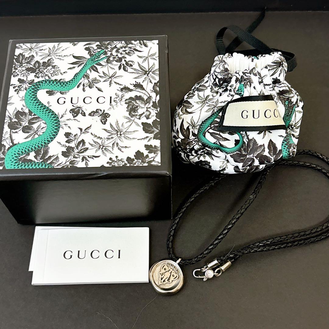箱付き美品✨グッチ　ネックレス　クレスト　シルバー925 　ヴィンテージ