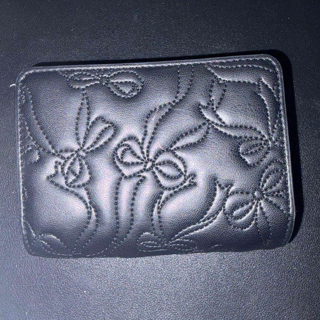Maison de FLEUR ウォレット 財布 ブラック リボンキルティング