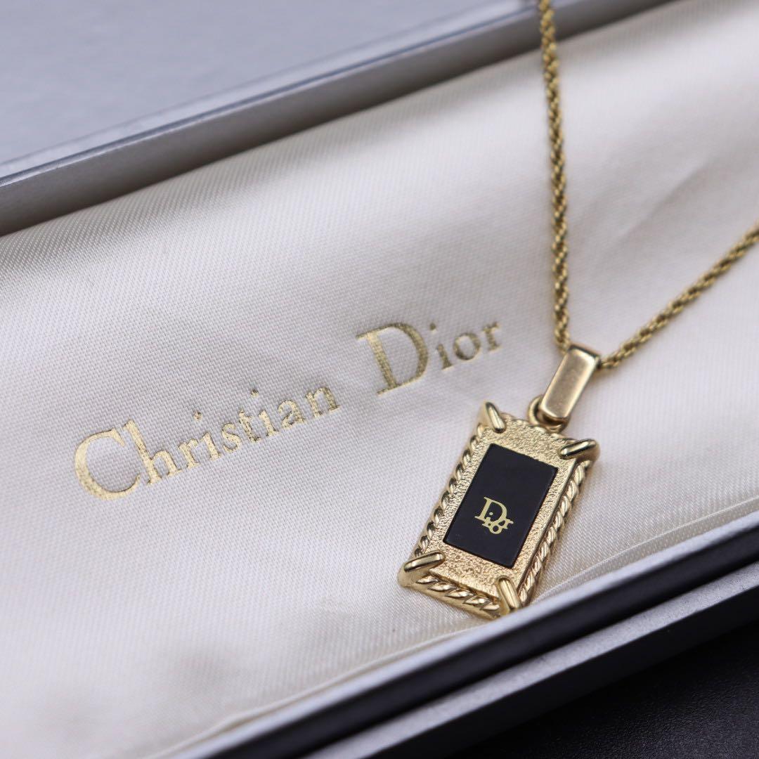 美品❁︎ クリスチャンディオール プレート ネックレス ヴィンテージ 希少