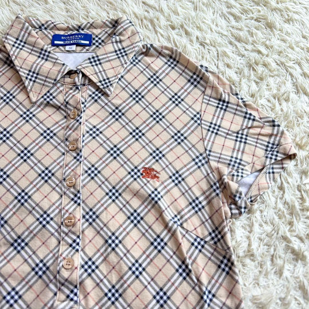 希少✨️BURBERRY ノバチェック ホースロゴ Y2K ポロシャツ 38 M