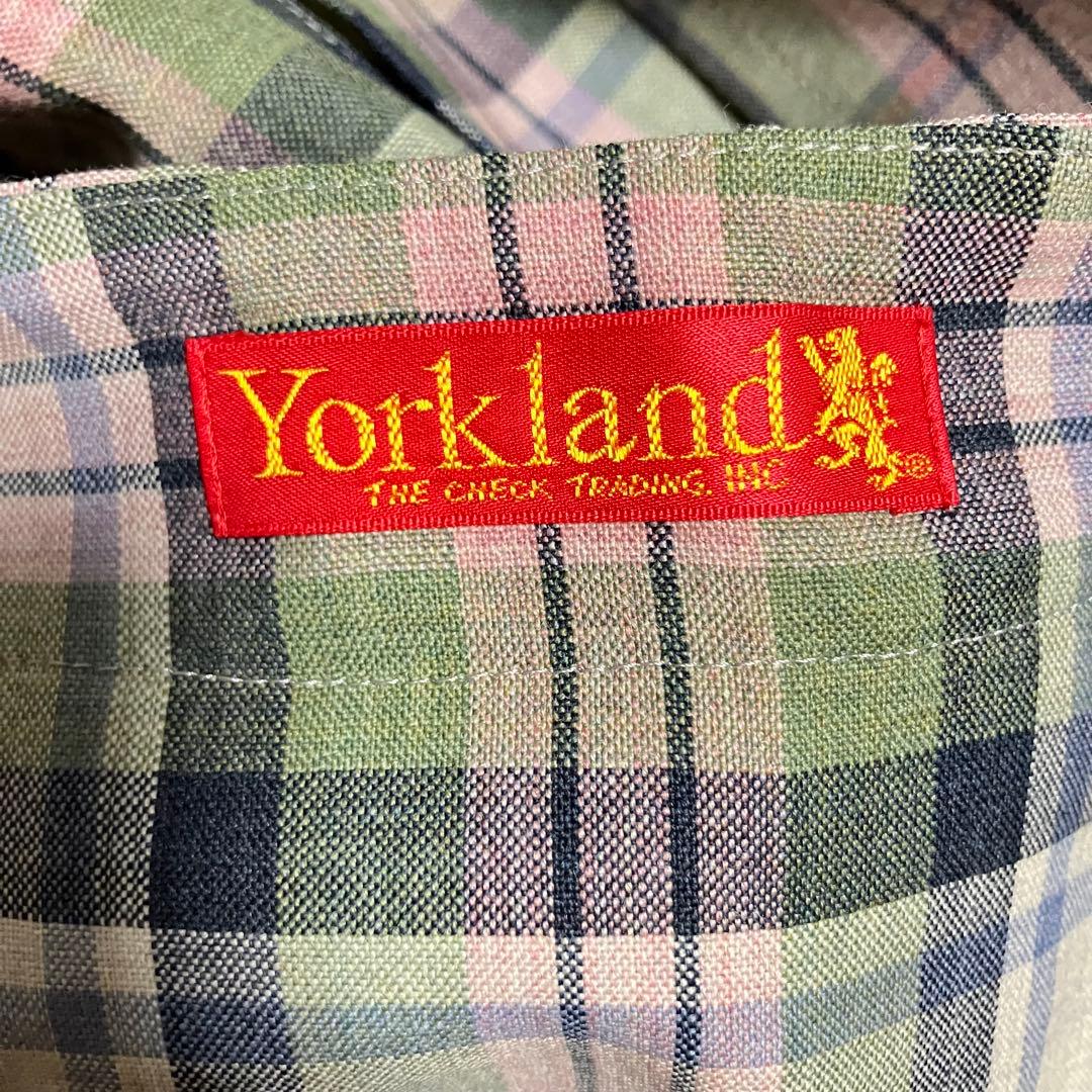 YORKLAND　ロングプリーツスカート　チェック　グリーン　11AR　日本製