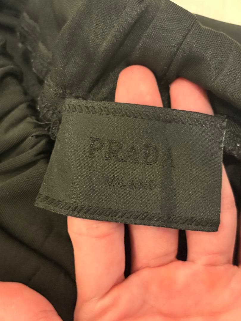 PRADA 三角ロゴ ナイロン切替 ジョガーパンツ ブラック M