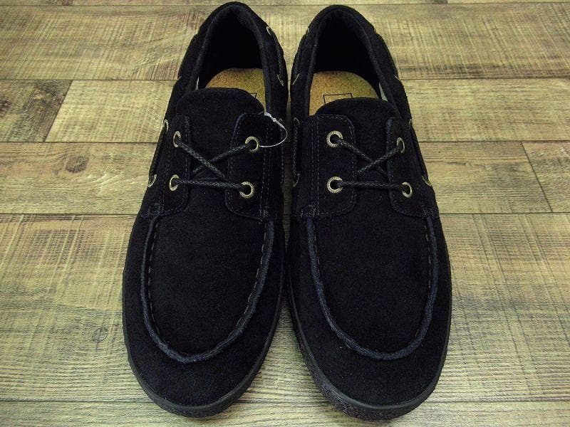 新品 バンズ クーカ スエード モカシン デッキ スニーカー 黒 28.5 ①