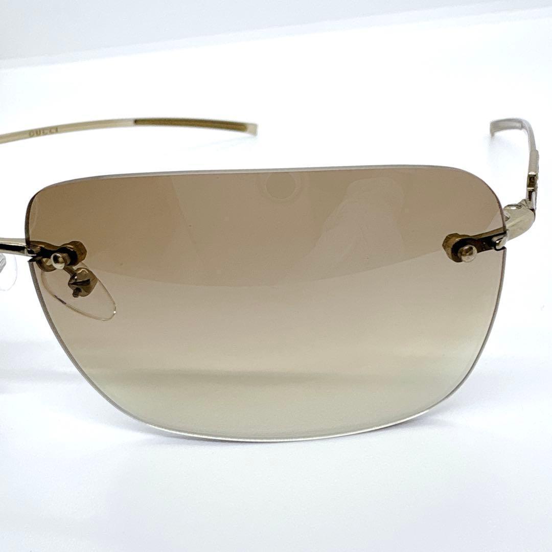 極美品 GUCCI rimless sunglasses linestone