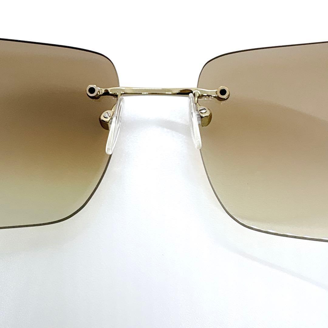 極美品 GUCCI rimless sunglasses linestone