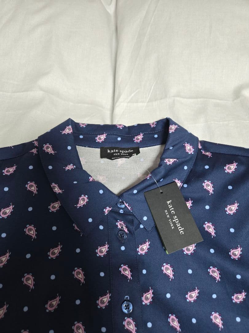 kate spade ネイビー 花柄 半袖ワンピース