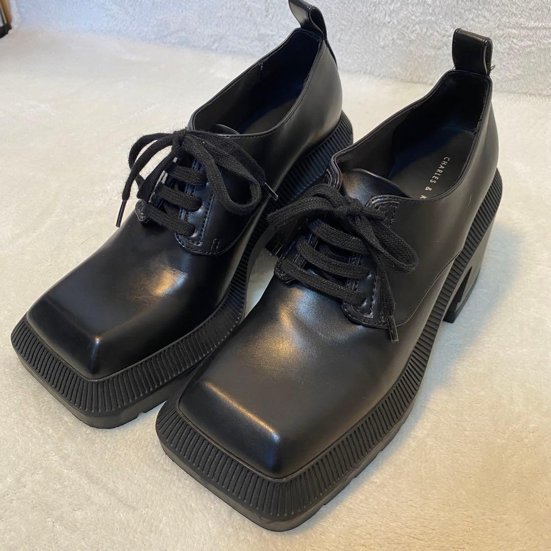 か*と様 ほぼ未使用✨ CHARLES & KEITH 厚底ローファー　ブーツ