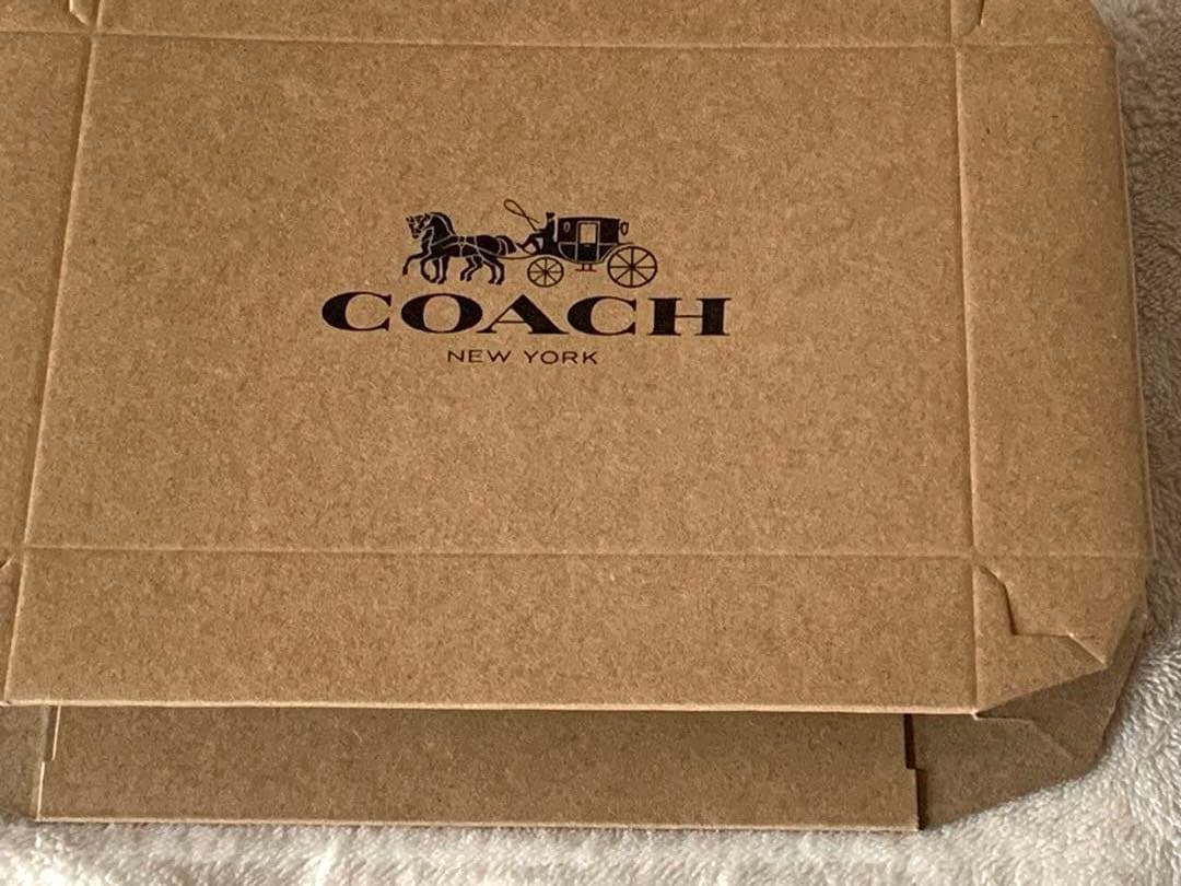 ［新品未使用品］COACH 二つ折り財布 ブラウン/レッドシグネチャー