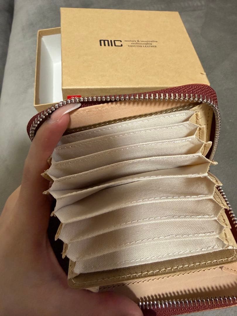 MIC 二つ折り財布 ブラウン レザー