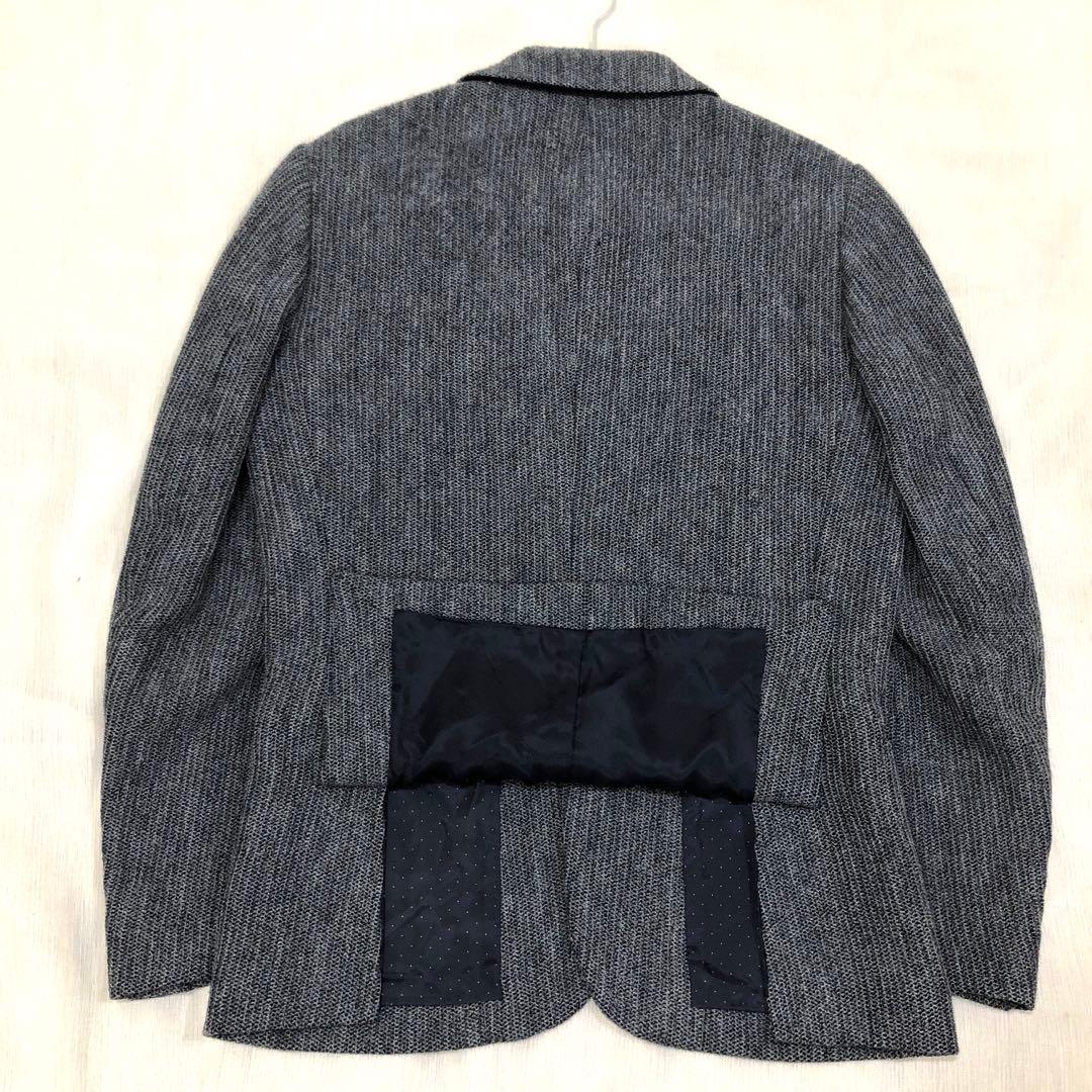 Paul Smith ポールスミス ミックスニット テーラードジャケット グレー
