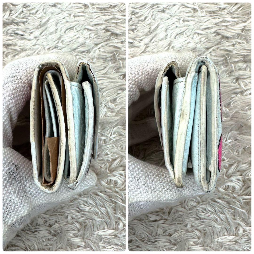 【美品】BALENCIAGA グラフィティ三つ折り財布 ホワイト