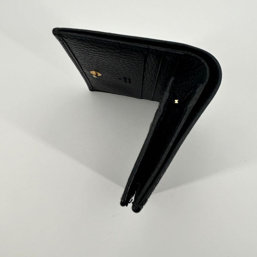 美品✨グッチ 折り財布 マーモント ダブルG レザー 小銭入れ有 ロゴ 黒