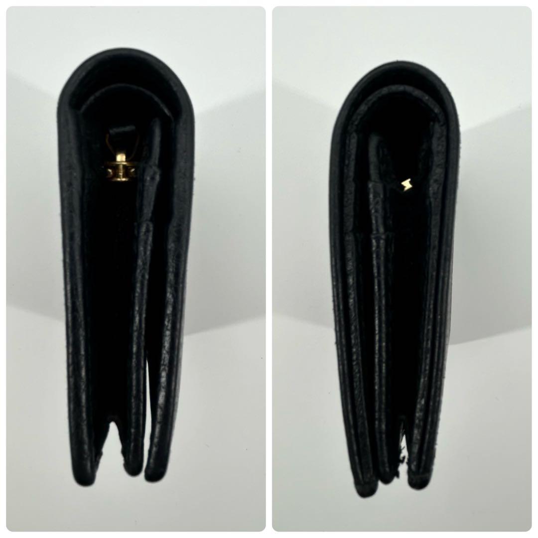 美品✨グッチ 折り財布 マーモント ダブルG レザー 小銭入れ有 ロゴ 黒