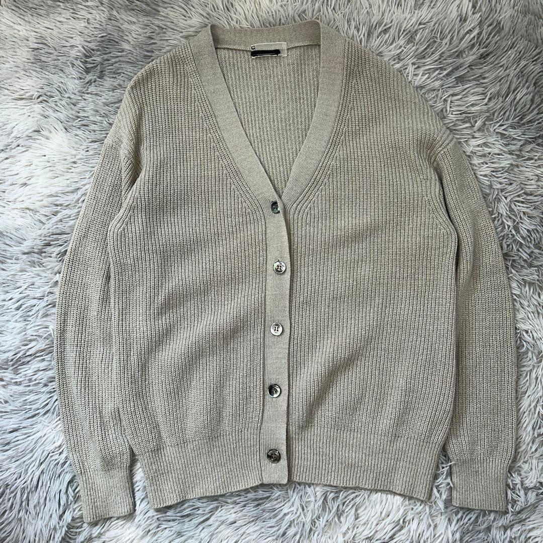 【美品】Chaos スロートニットカーディガン 22AW 片畦編み グレー
