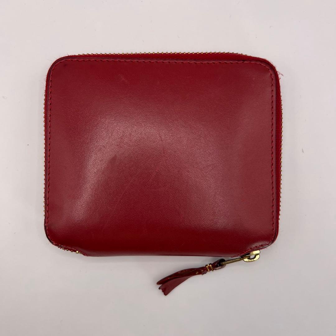 comme des garcons 二つ折り財布　レッド　ラウンドジップ　財布