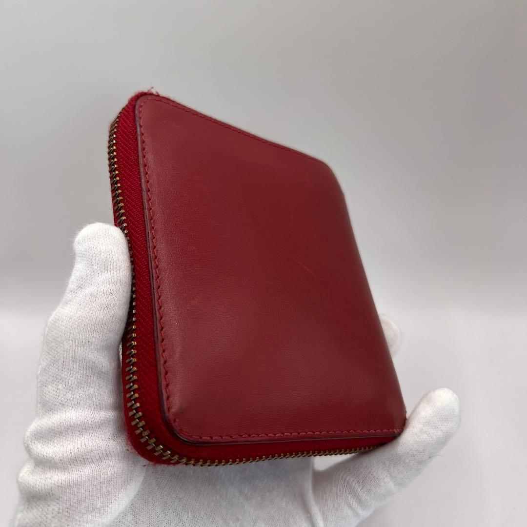 comme des garcons 二つ折り財布　レッド　ラウンドジップ　財布