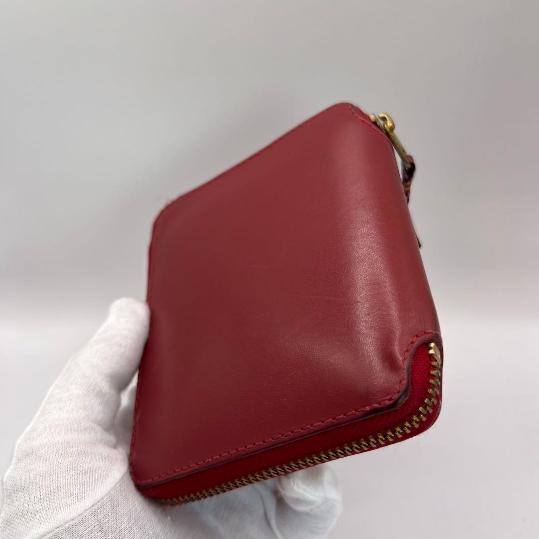 comme des garcons 二つ折り財布　レッド　ラウンドジップ　財布