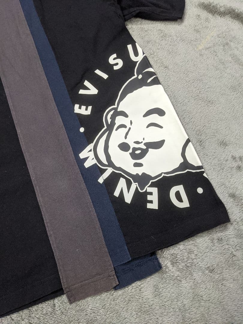 EVISU 　エヴィス　Ｔシャツ　カモメ　黒　ドッキング　大黒　家紋　エビス