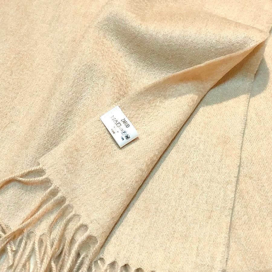 大幅値下60㎝×190大判無染色 100% カシミヤストールマフラーBEG 新品