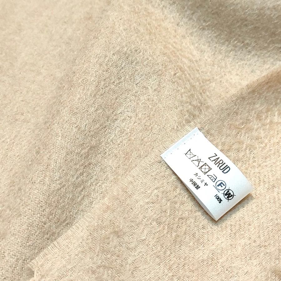 大幅値下60㎝×190大判無染色 100% カシミヤストールマフラーBEG 新品