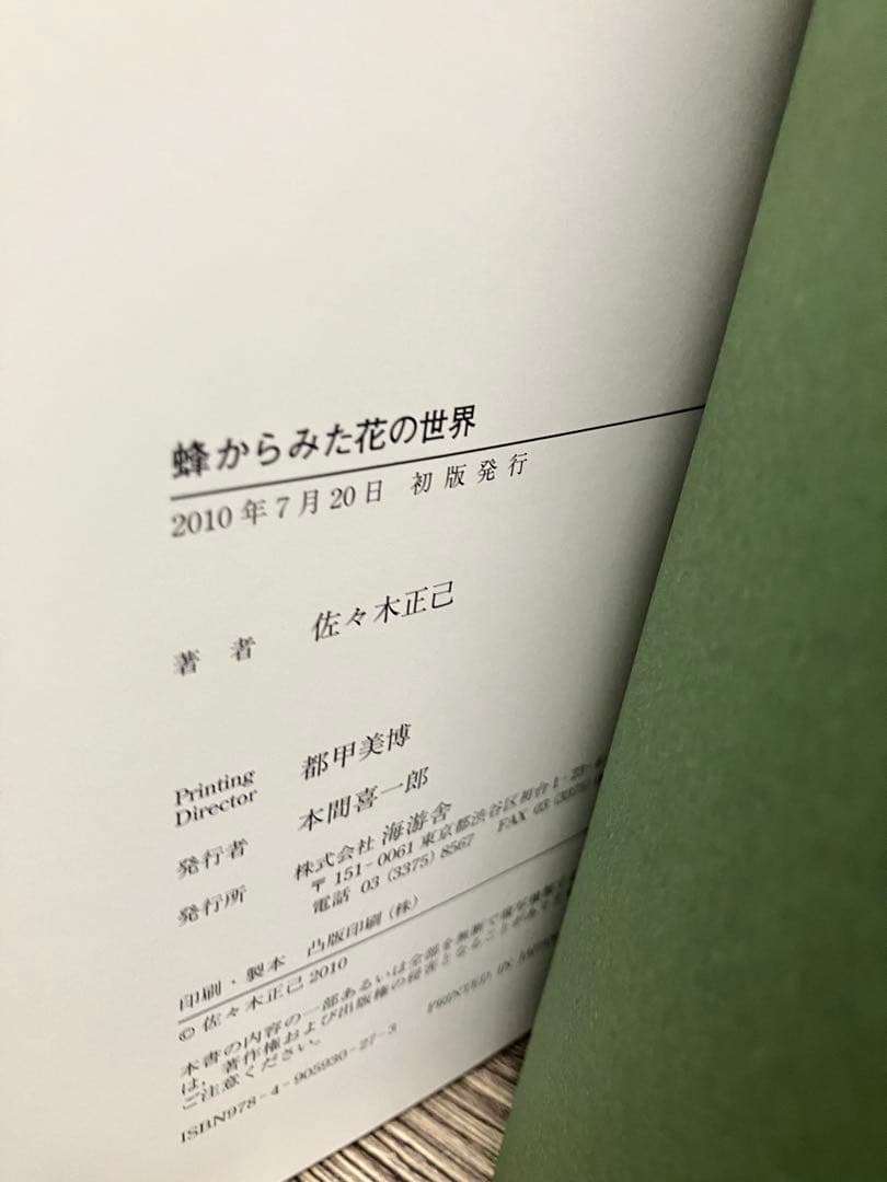 蜂からみた花の世界 佐々木正己　大型本