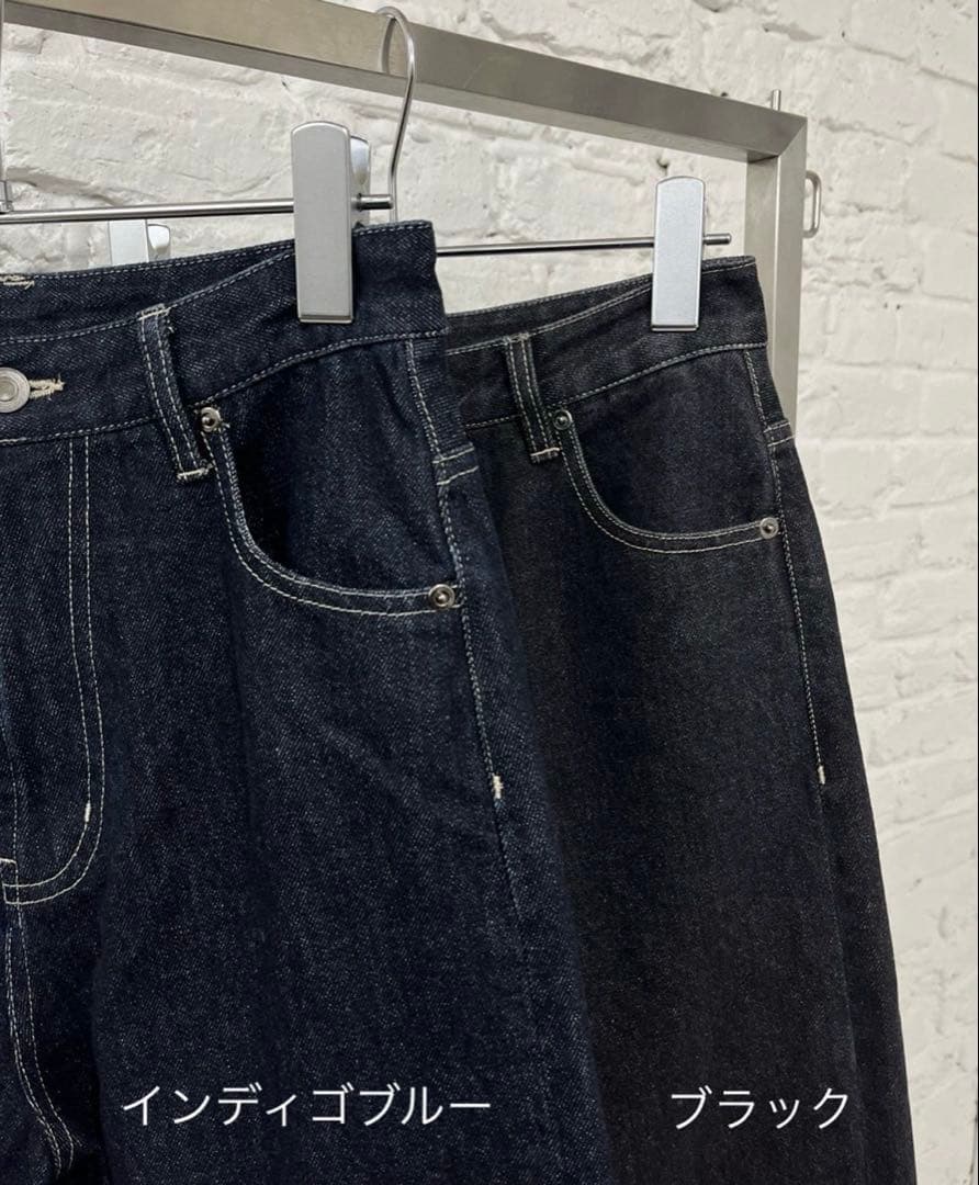 カプリシュレマージュ 13oz ハイウエストストレートデニム ブラック　PS