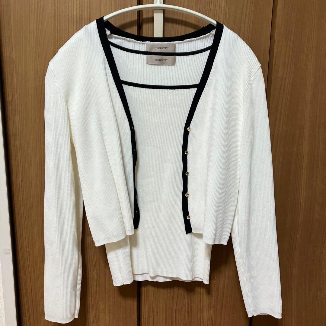 美品 ジャスグリッティー スプリングVカーデアンサンブル