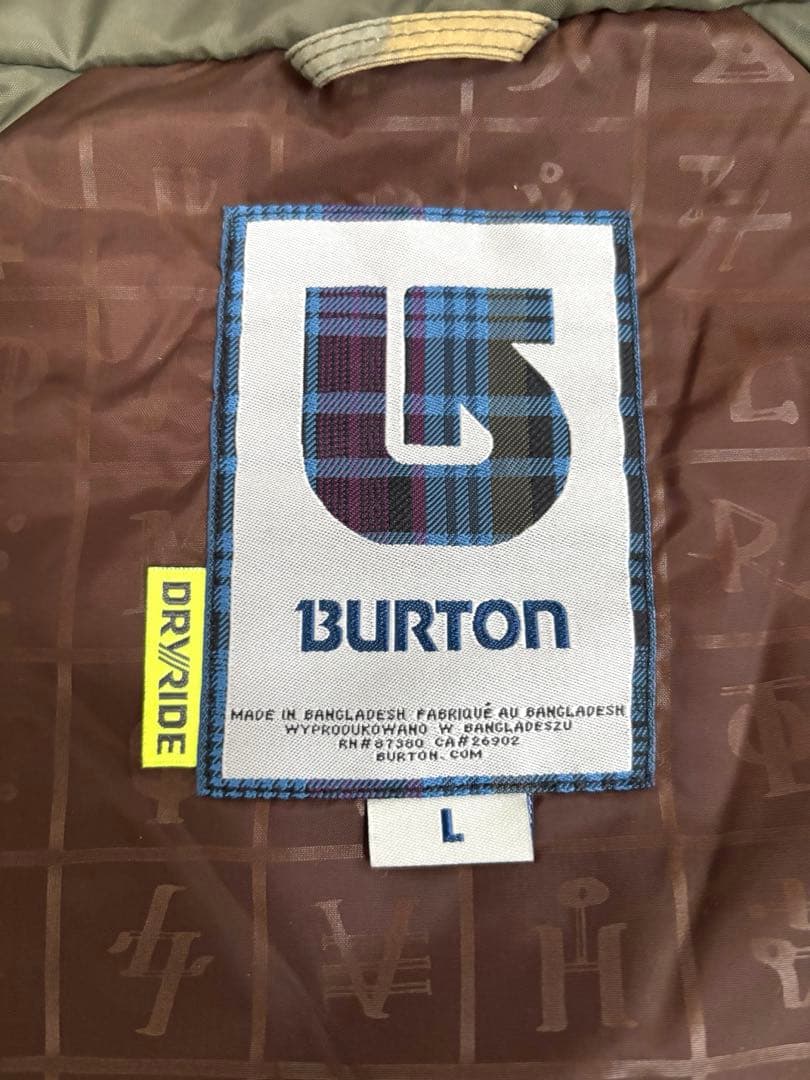 Burton スノーボードジャケット カモフラージュ