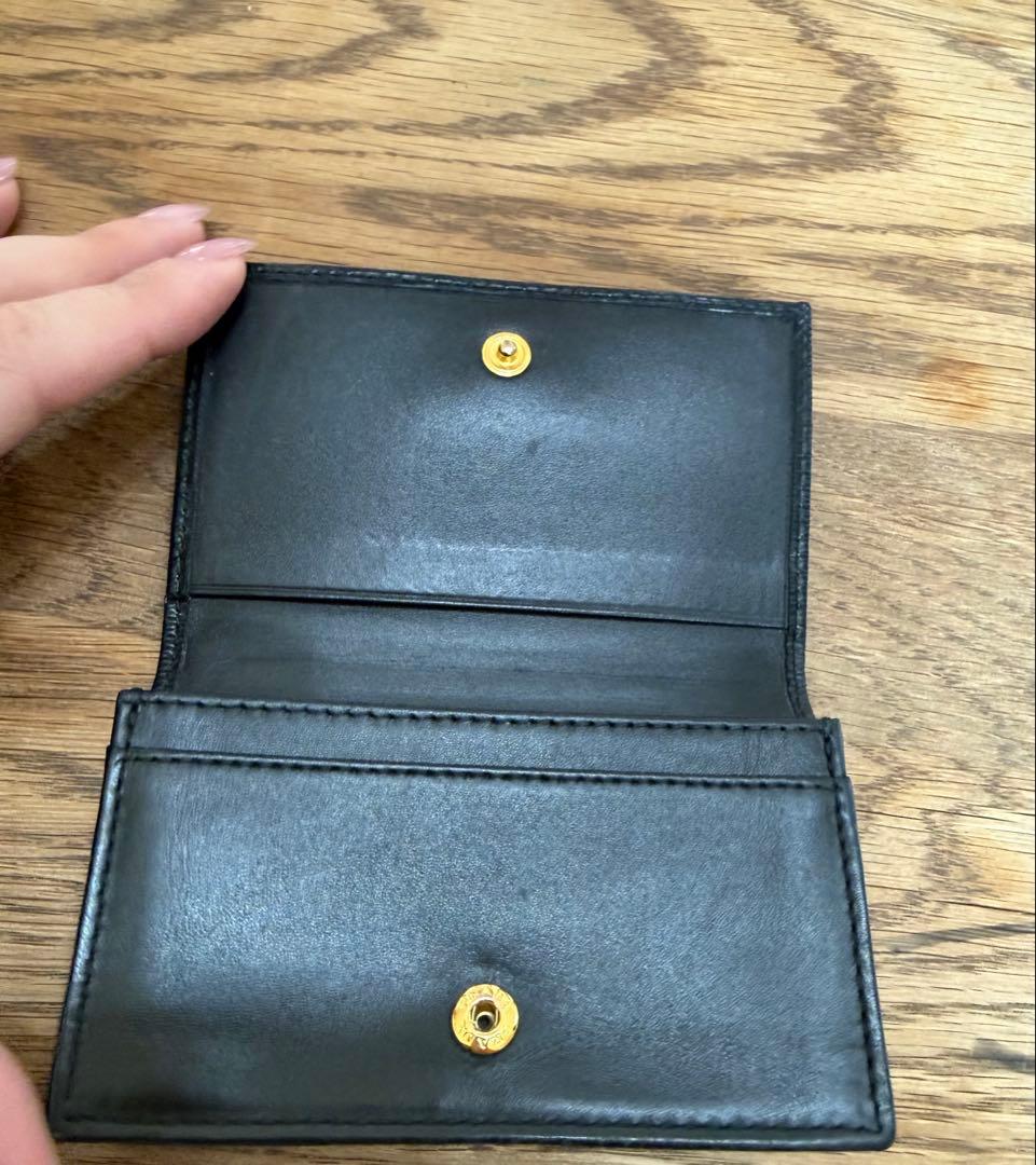【PRADA】プラダ カードケース 名刺入れ ブラック ゴールドロゴ 正規品