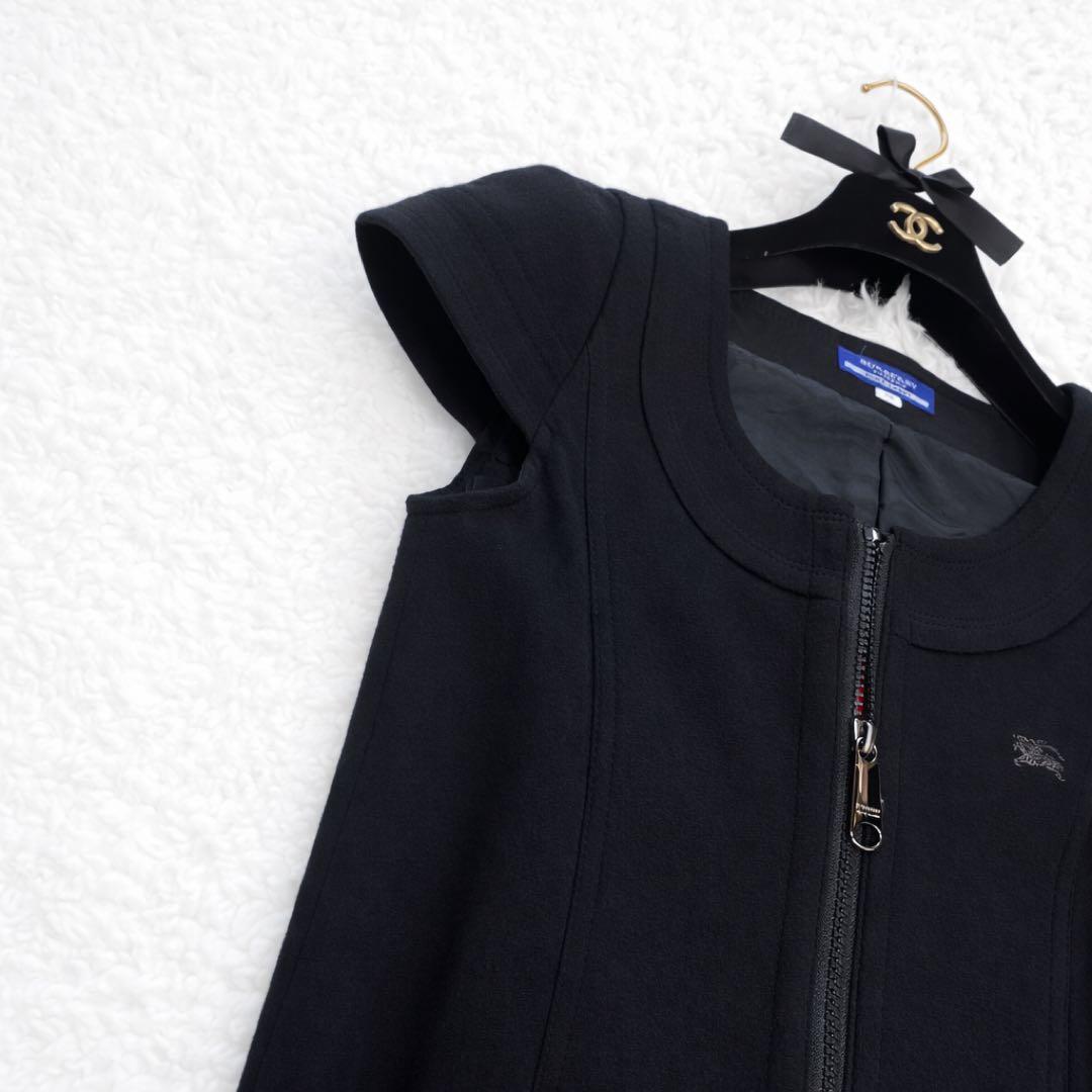 BURBERRYブルーレーベル 赤 黒 チェック ベルト ワンピース 38