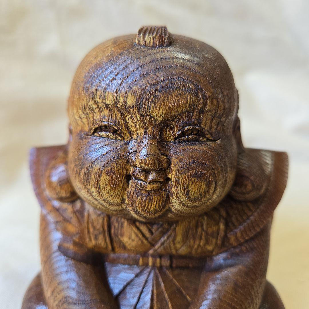 木彫 欅 福助像(小) 縁起物 招福