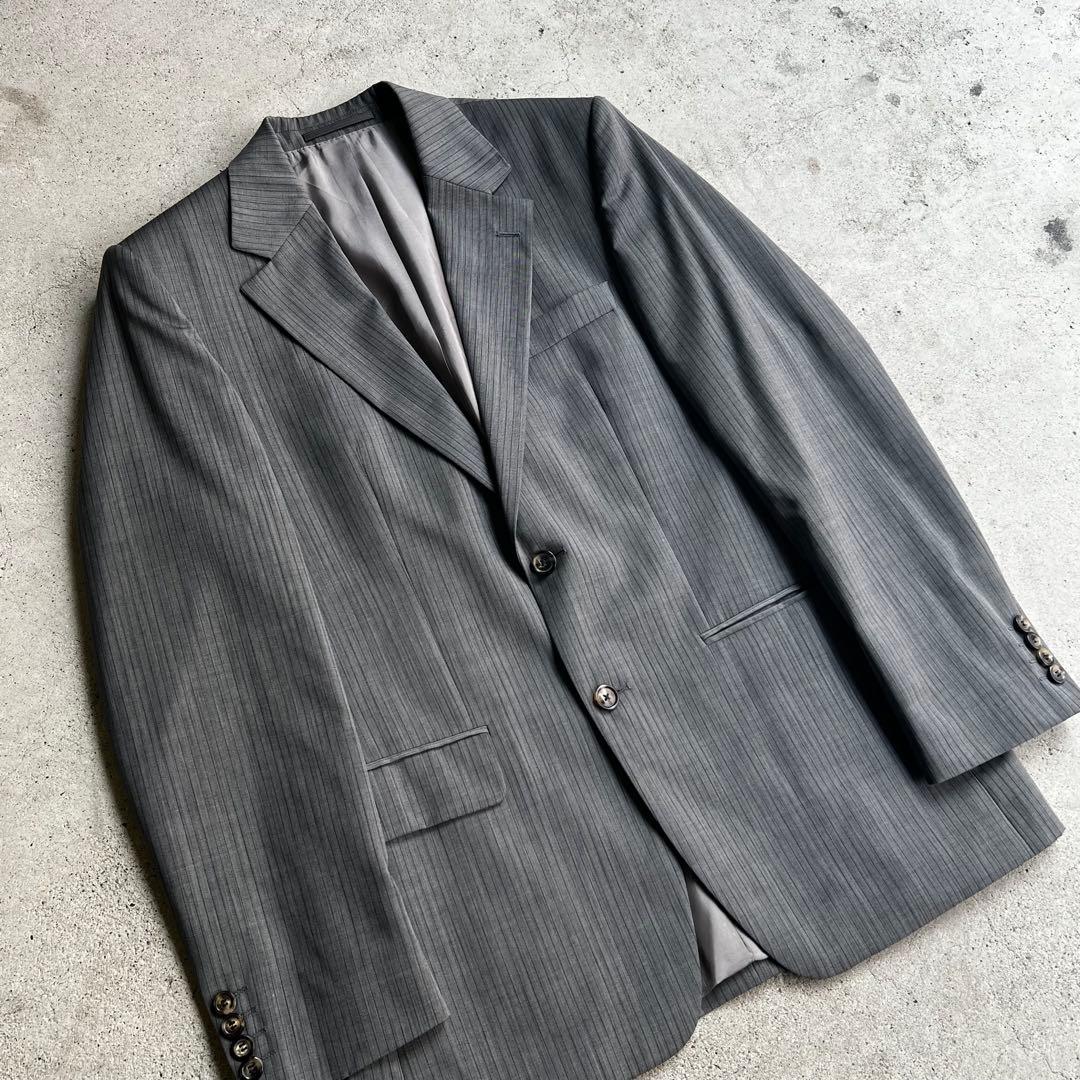 HUGO BOSS グレー ストライプ セットアップ 古着 成人式