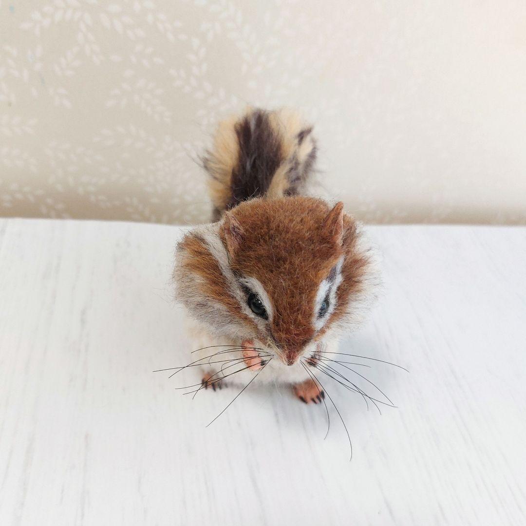 羊毛フェルト　シマリス