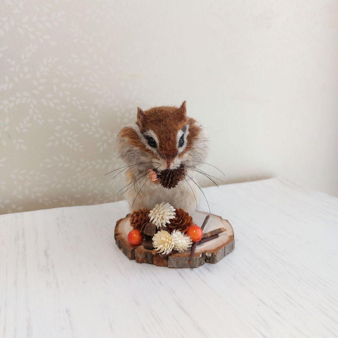 羊毛フェルト　シマリス