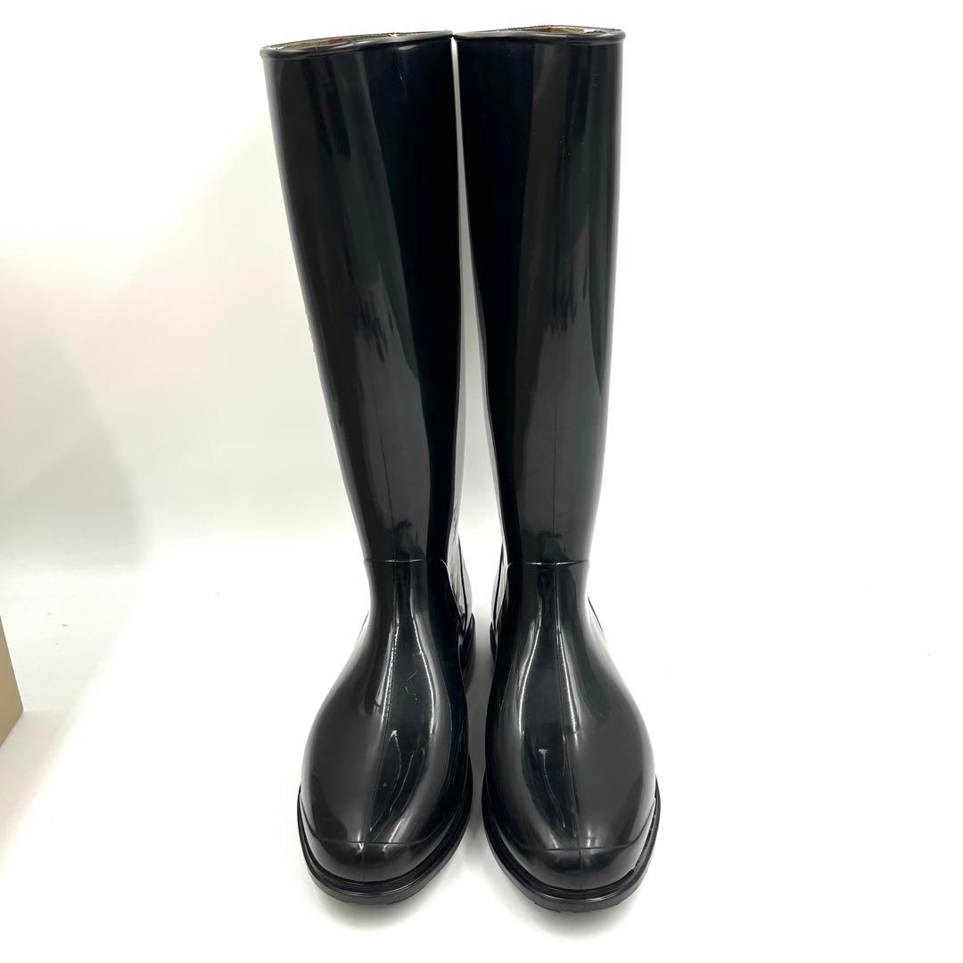 【美品】Burberry バーバリー レインブーツ 約23cm ブラック