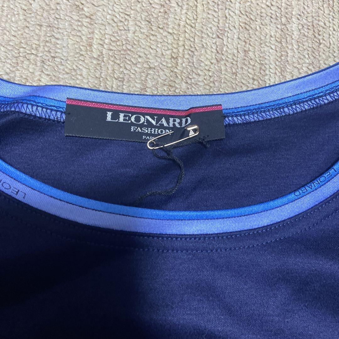 LEONARD ネイビー 半袖Tシャツ L 綿100%