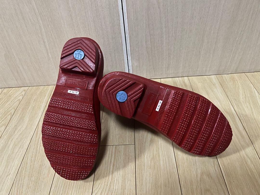 HUNTER レインブーツ ショート レッド　24cm