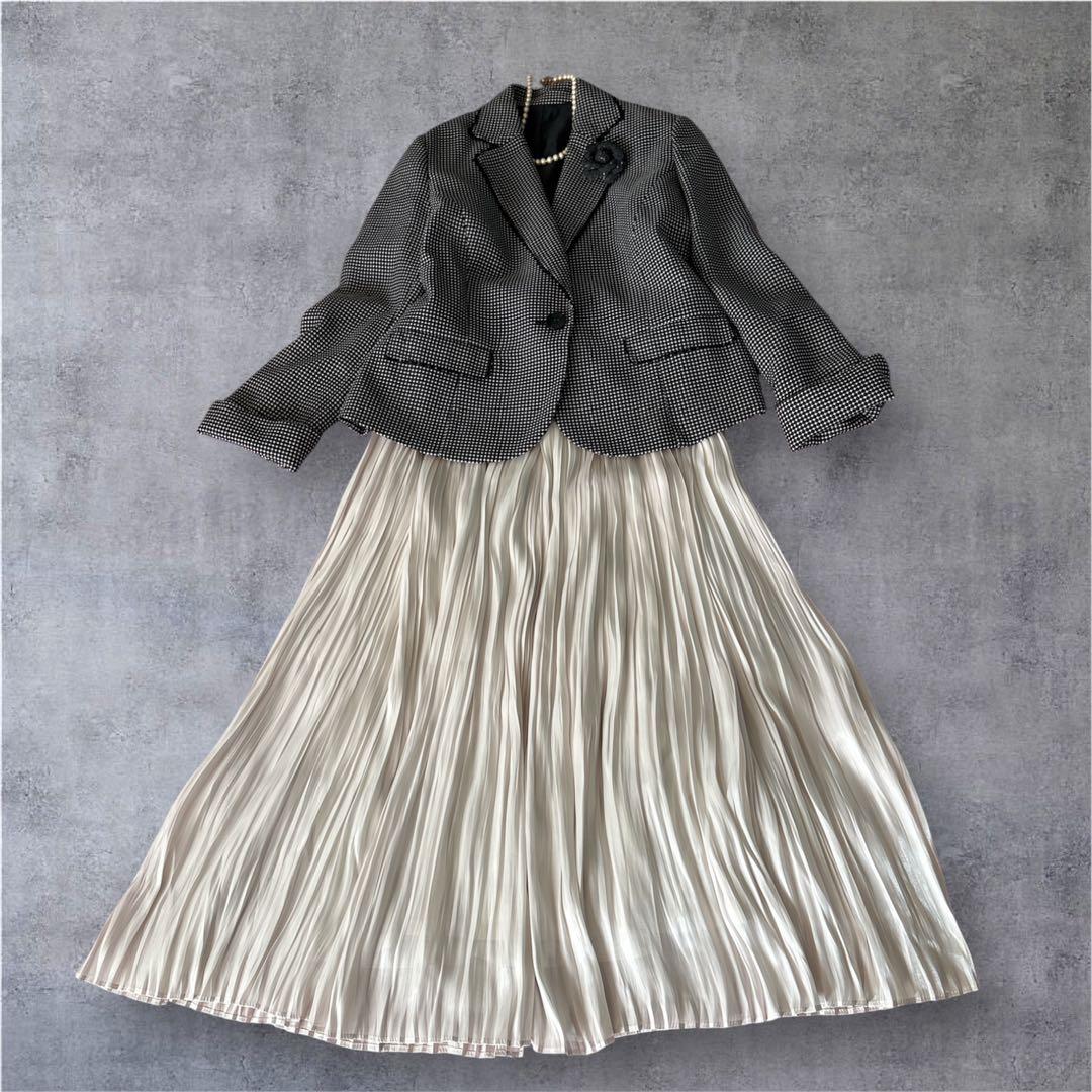 美品✨ DAMA Collection シフォンプリーツ　ロングスカート　3L〜