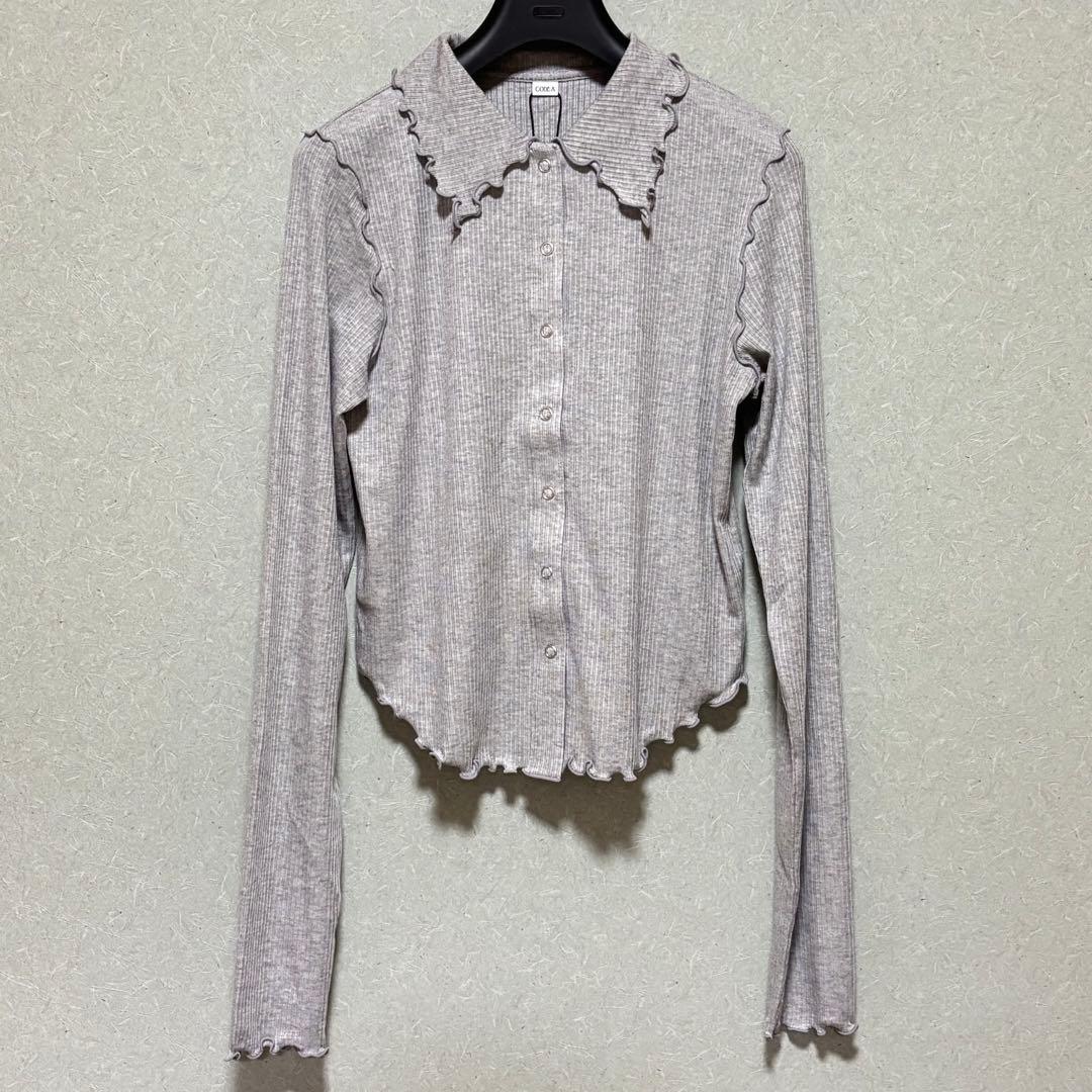 新品CODE A edge-fit ribbed cardigan コードエー