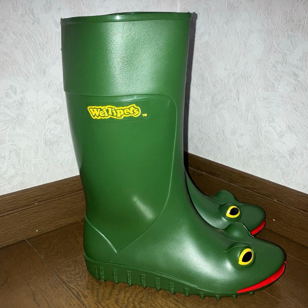 新品 Wellipets ウェリペッツ 廃盤 カエル レインブーツ 18.5cm