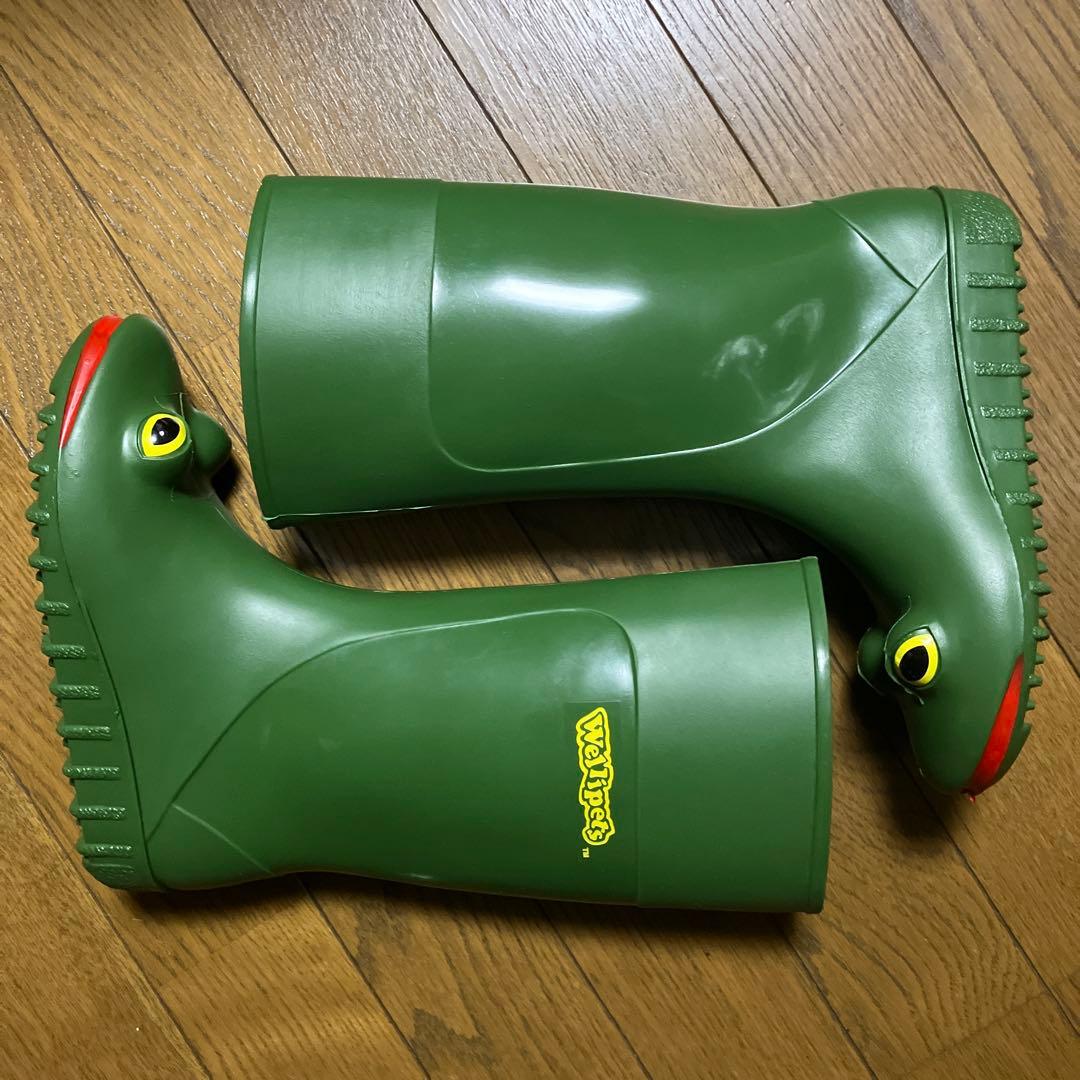新品 Wellipets ウェリペッツ 廃盤 カエル レインブーツ 18.5cm