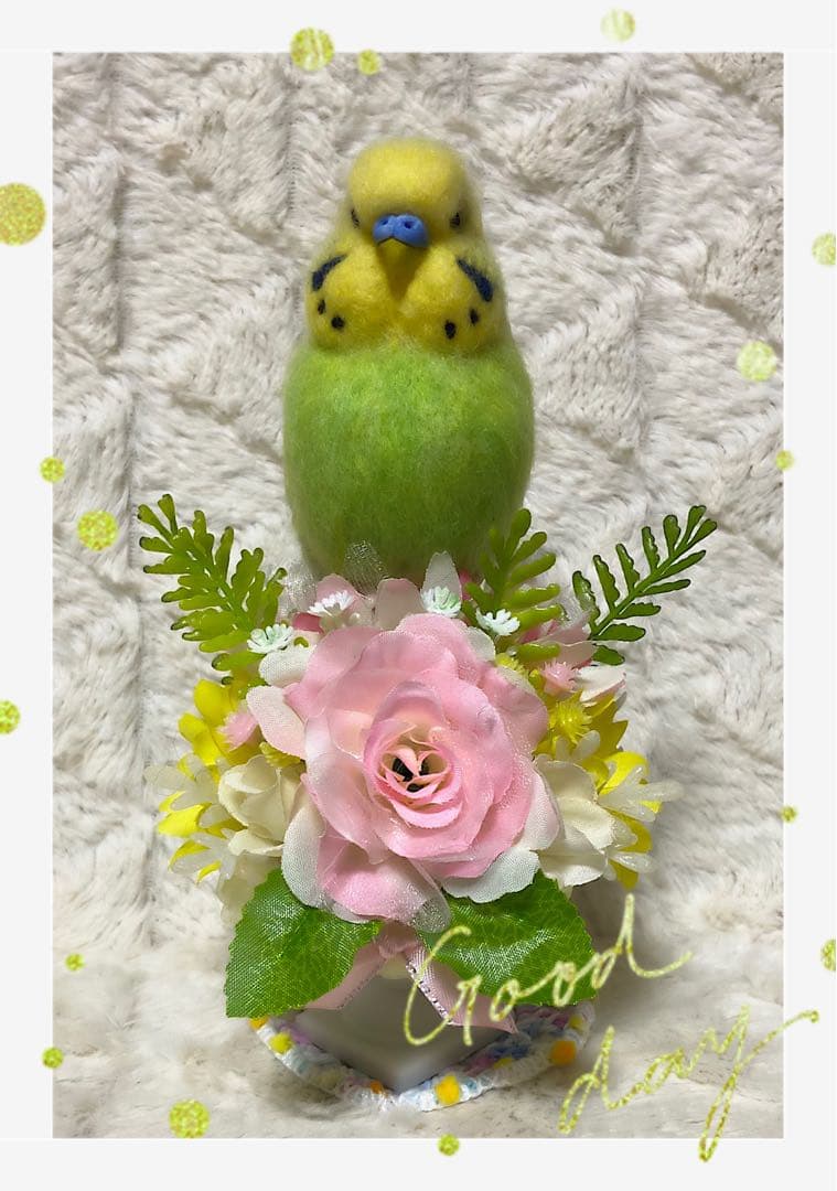 羊毛フェルト。セキセイインコ。オーダーNo.38