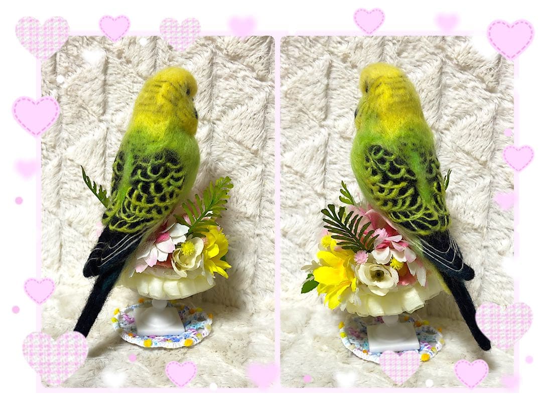 羊毛フェルト。セキセイインコ。オーダーNo.38