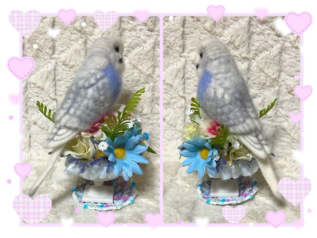 羊毛フェルト。セキセイインコ。オーダーNo.38